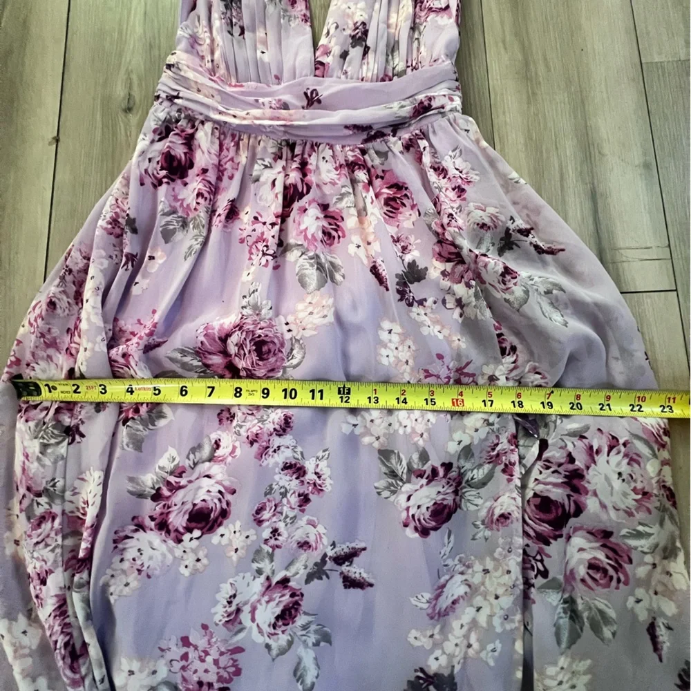 Lulus Floral Maxi Dress Formal Lilac Purple Gown Bridesmaid Womens XS